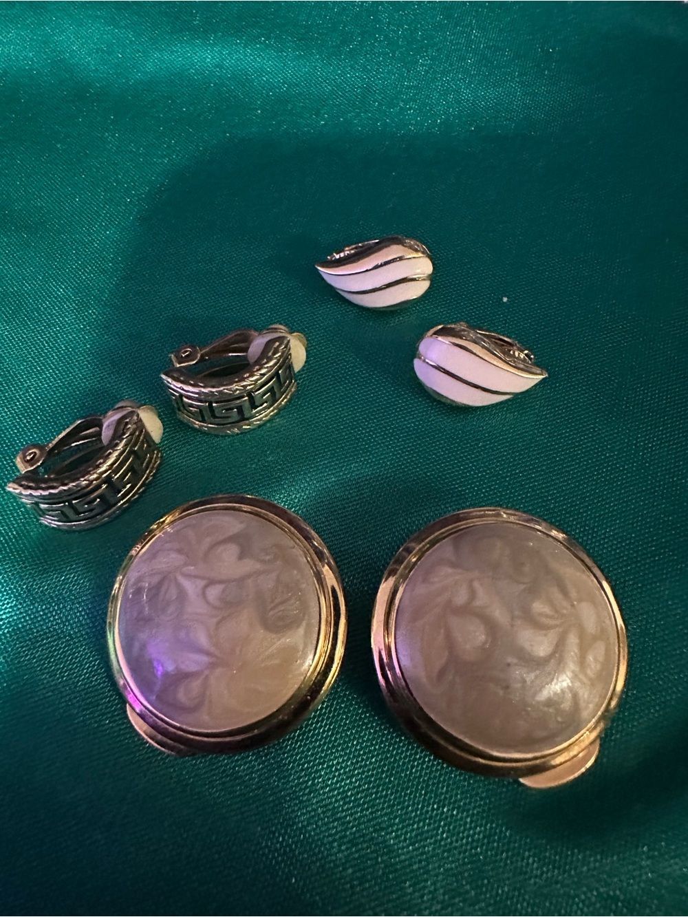 3 sets of Gold-Tone Clip-On Earrings - Unbranded